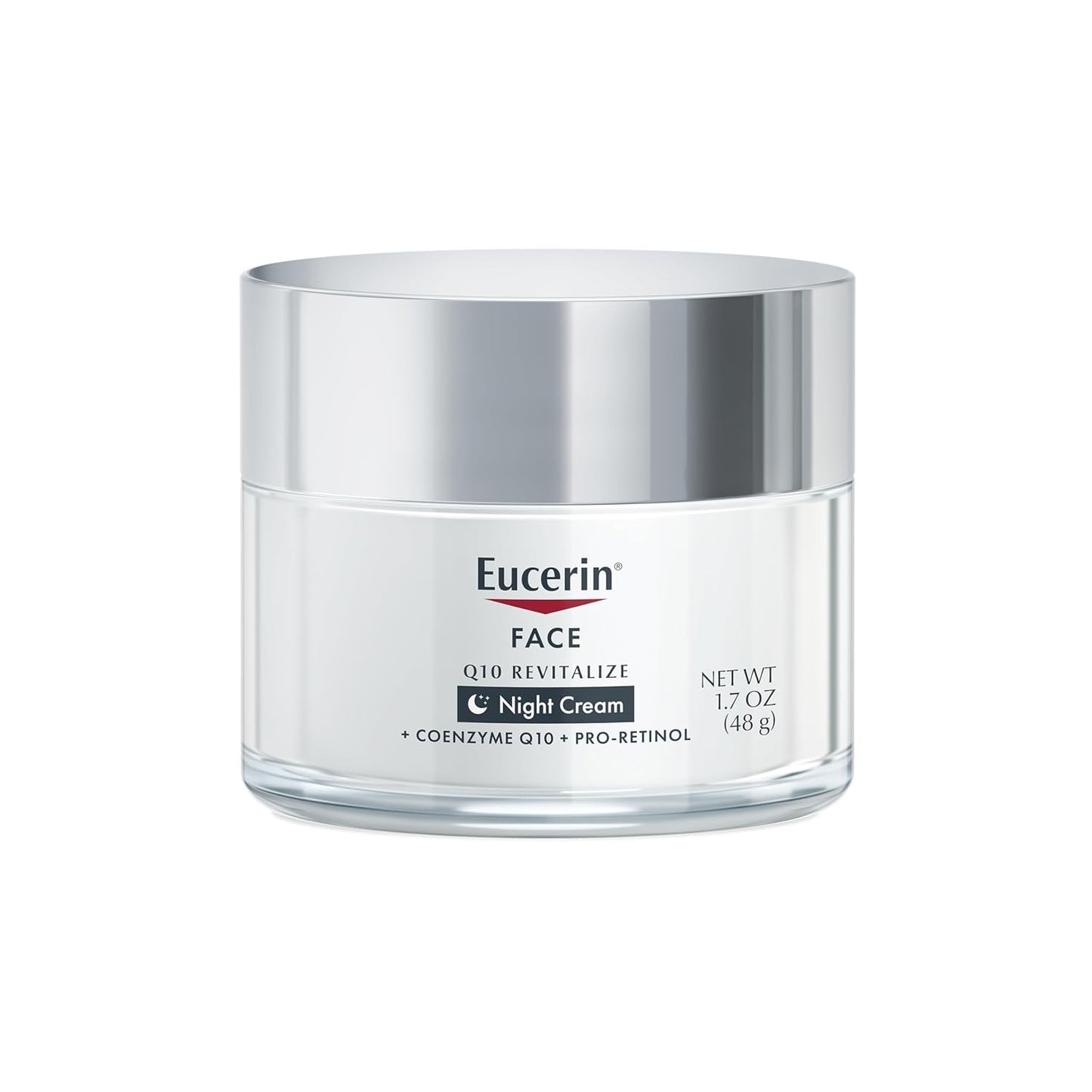 Eucerin Q10 Night Cream – Gentle Facial Moisturizer with Pro-Retinol & Vitamin E for Sensitive Skin – 1.7 oz (48 g)