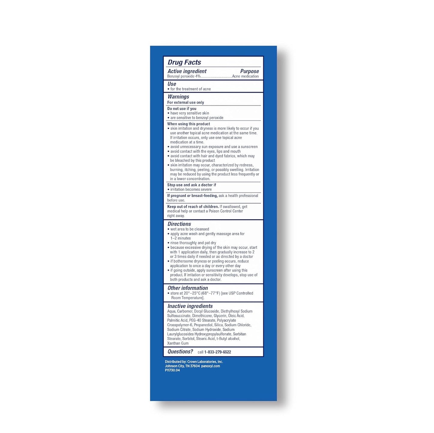 PanOxyl Antimicrobial Hydrating Acne Creamy Wash – 4% Benzoyl Peroxide – 6 oz (177 mL) Face & Body Cleanser