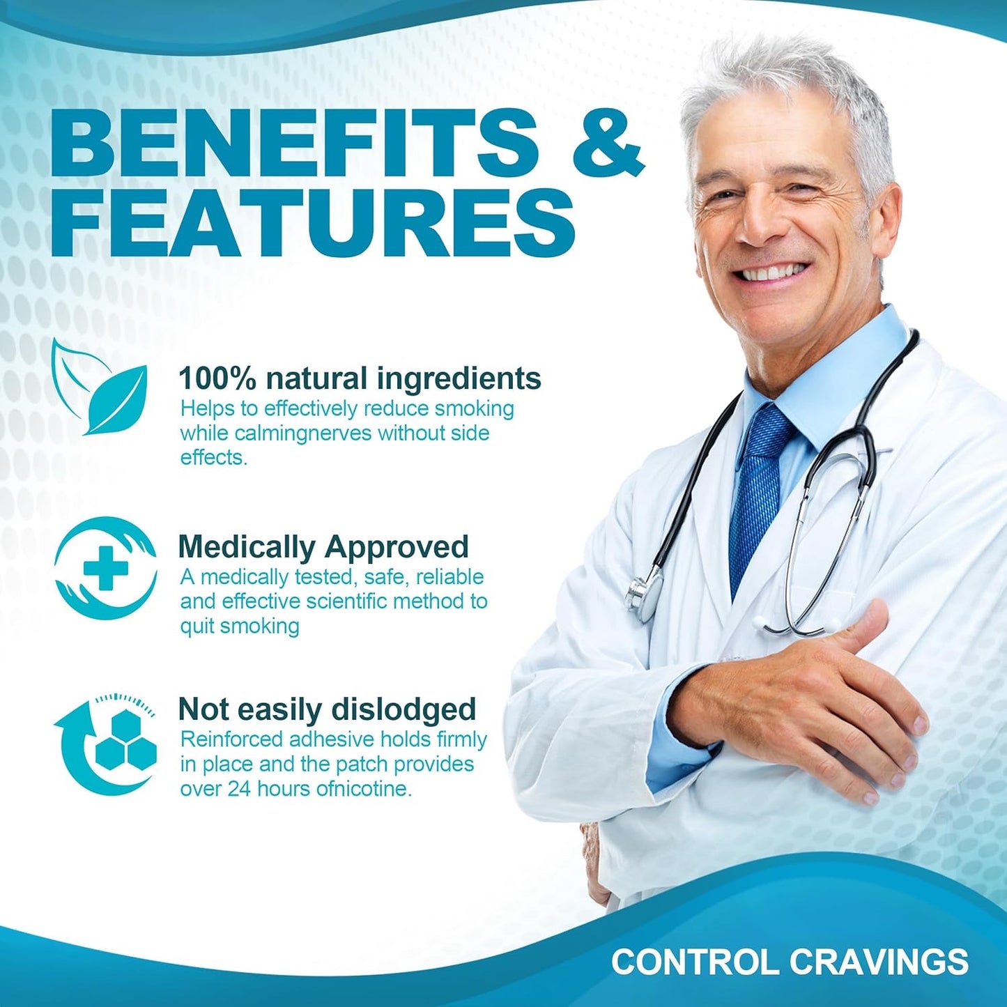 Quit Smoking Patches Step 1+ – 28 mg Nicotine-Free Formula (30 Patches) – Gradual Reduction & Craving Support