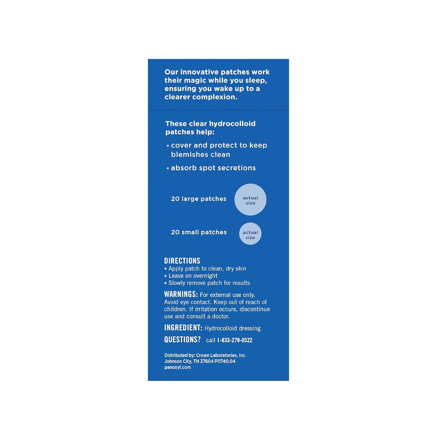 PanOxyl PM Overnight Spot Patches – Advanced Hydrocolloid Healing Technology – Fragrance-Free – 40 Count