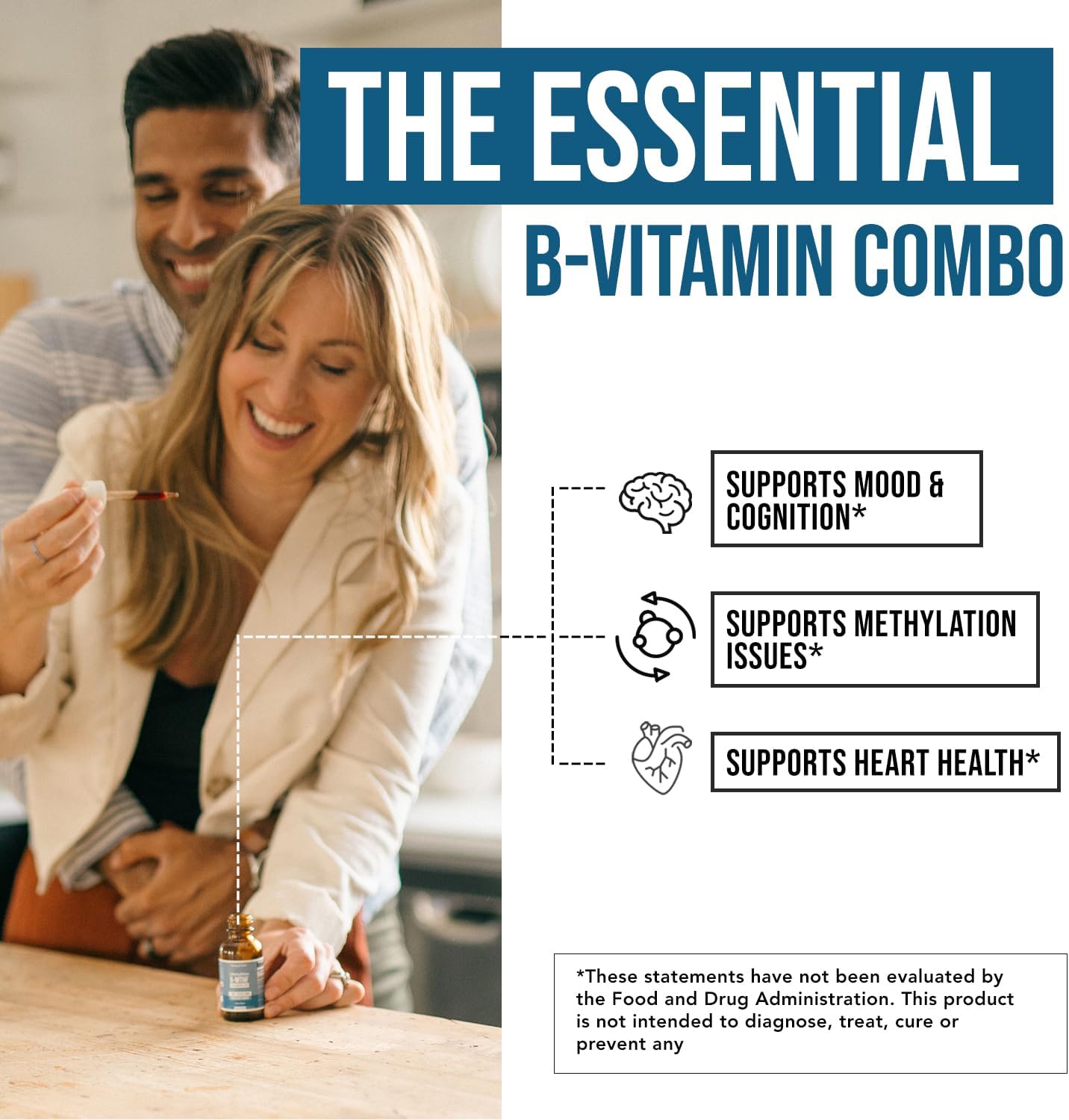 Organic Methyl Folate 1000 mcg + Methyl B12 Liquid Sublingual – 300 Servings – Organic Berry Flavor