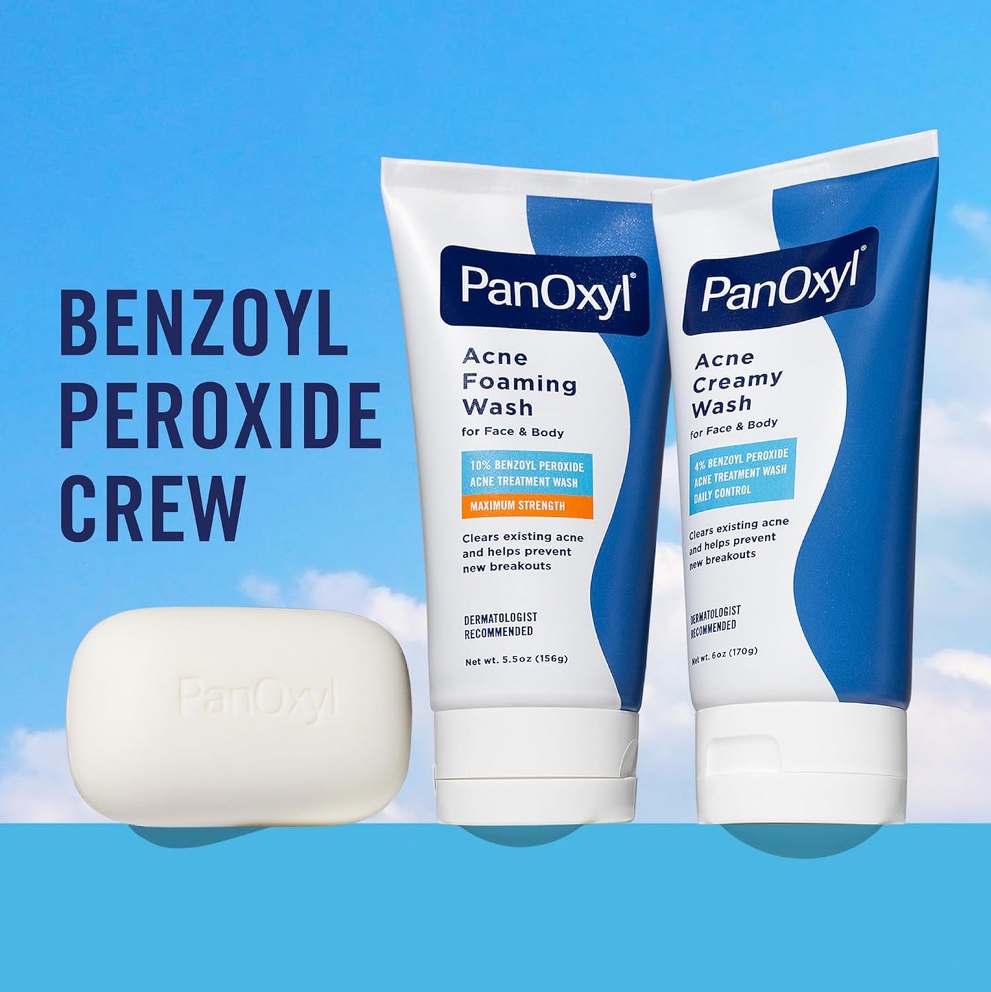 PanOxyl Antimicrobial Hydrating Acne Creamy Wash – 4% Benzoyl Peroxide – 6 oz (177 mL) Face & Body Cleanser