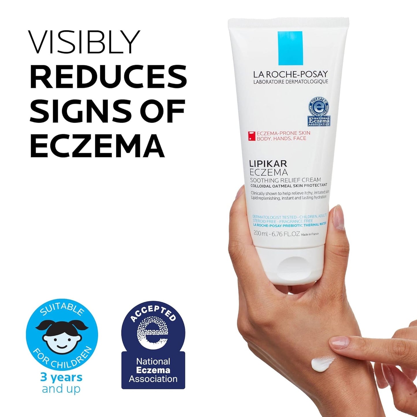 La Roche-Posay Lipikar Soothing Relief Eczema Cream – Face & Body Moisturiser for Sensitive, Dry Skin with Colloidal Oatmeal