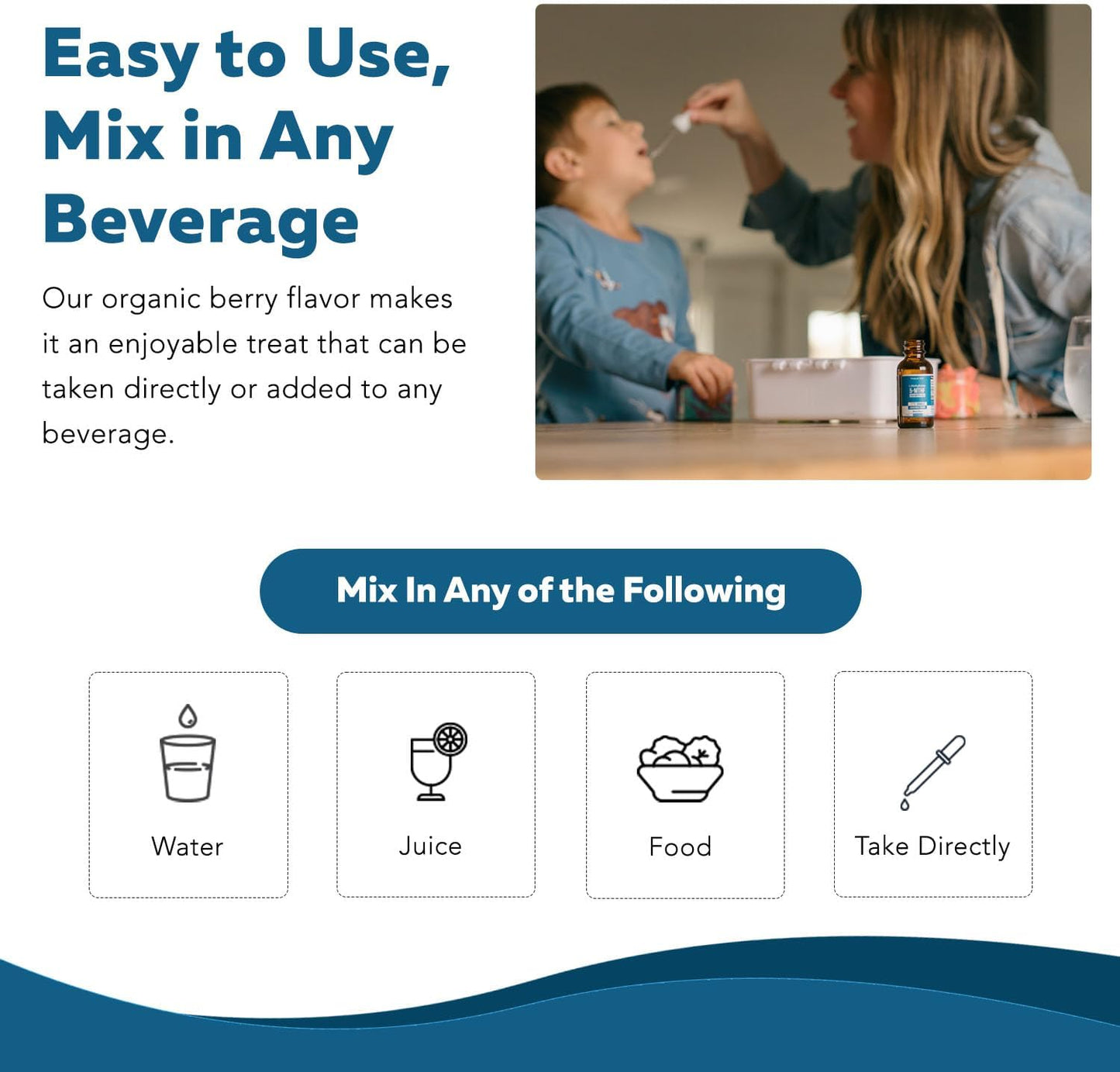 Organic Kids Methylfolate + Methyl B12 Cofactor – Sublingual 5‑MTHF – Organic Berry Flavor – Adjustable Dosing – 1 oz (30 ml)