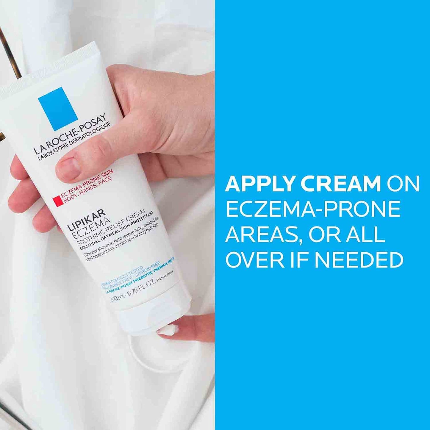 La Roche-Posay Lipikar Soothing Relief Eczema Cream – Face & Body Moisturiser for Sensitive, Dry Skin with Colloidal Oatmeal