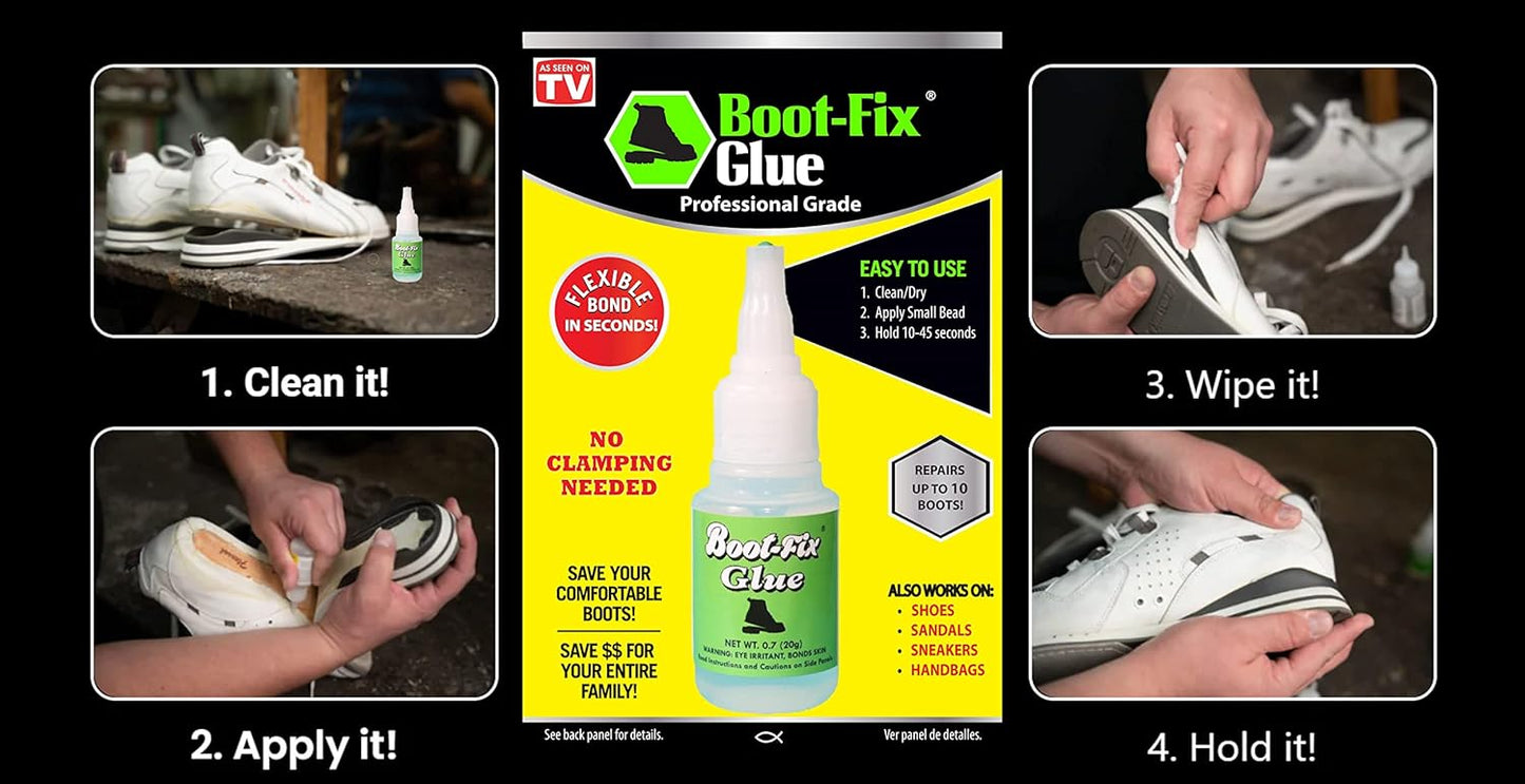 Boot-Fix Shoe Glue: Instant Professional Grade Shoe Repair Glue