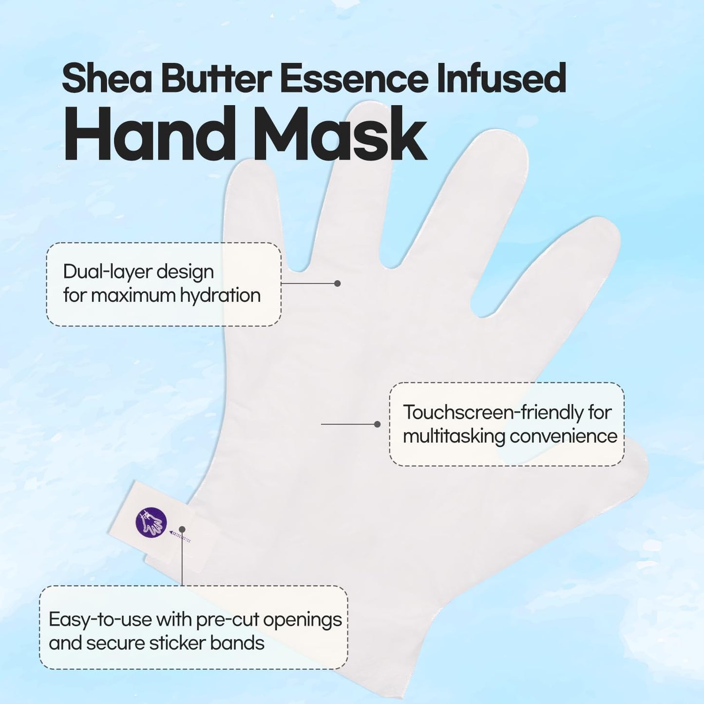 Epielle Intensive Repairing Hand Masks - 6 Pack | Deep Moisture Gloves for Dry, Cracked Hands | Enriched with Coconut Oil & Milk Extract | Korean Skincare