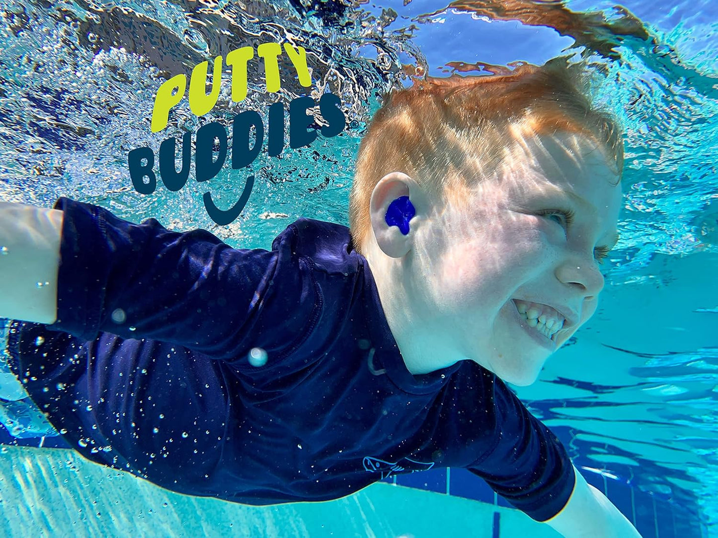 PUTTY BUDDIES Original Swimming Earplugs, 3-Pair Pack (Red/Blue/Yellow)