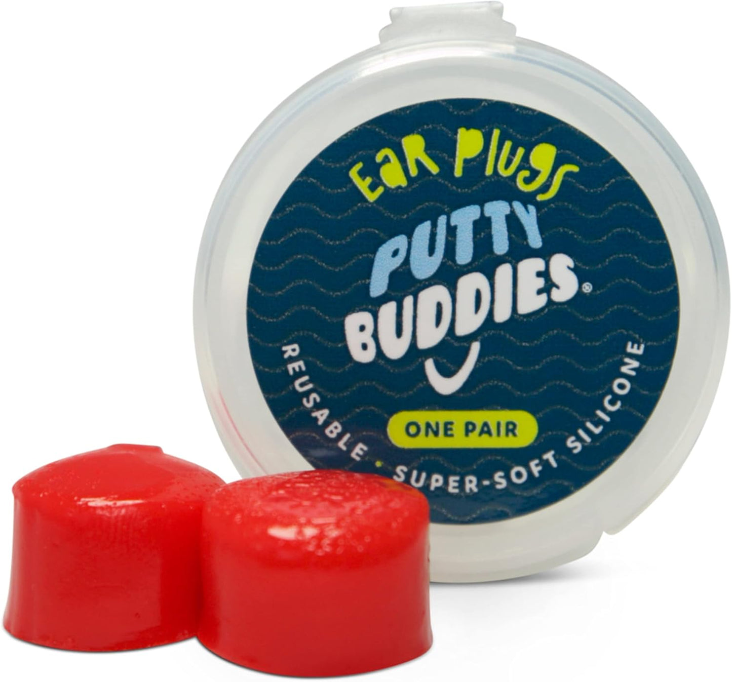 PUTTY BUDDIES Original Swimming Earplugs, 3-Pair Pack (Red/Blue/Yellow)